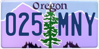 OR license plate 025MNY