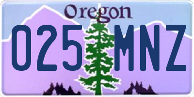 OR license plate 025MNZ