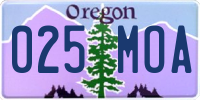 OR license plate 025MOA