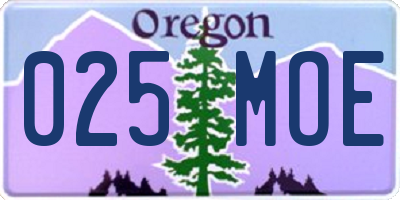 OR license plate 025MOE