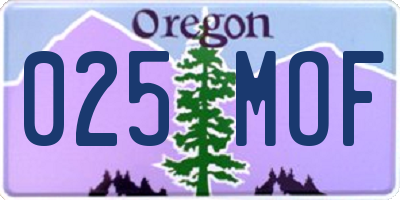 OR license plate 025MOF