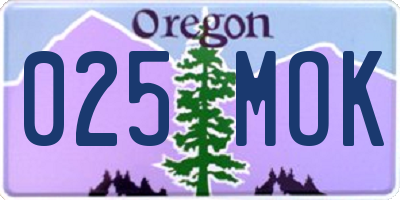 OR license plate 025MOK