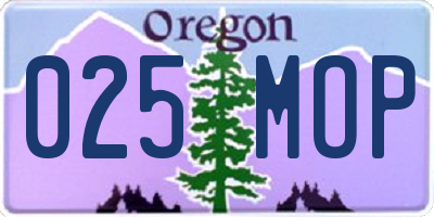 OR license plate 025MOP
