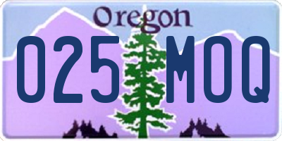 OR license plate 025MOQ