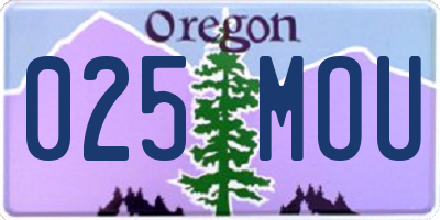 OR license plate 025MOU
