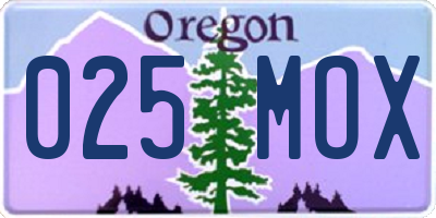 OR license plate 025MOX