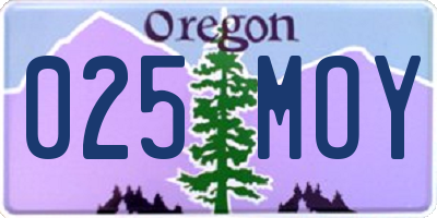 OR license plate 025MOY