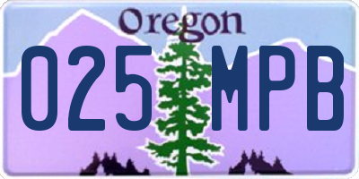OR license plate 025MPB