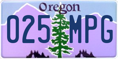 OR license plate 025MPG