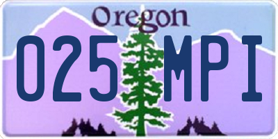 OR license plate 025MPI