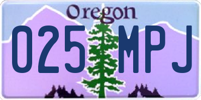 OR license plate 025MPJ