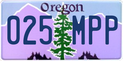 OR license plate 025MPP