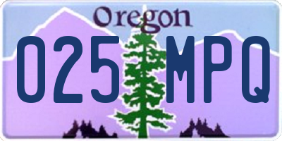 OR license plate 025MPQ