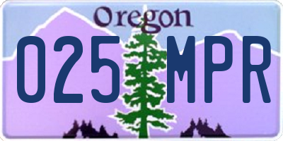 OR license plate 025MPR