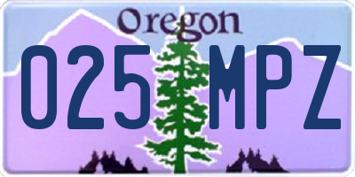 OR license plate 025MPZ