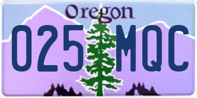 OR license plate 025MQC
