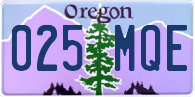 OR license plate 025MQE