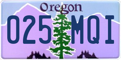 OR license plate 025MQI