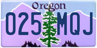 OR license plate 025MQJ