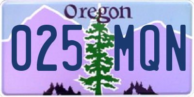 OR license plate 025MQN