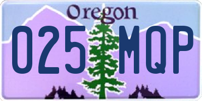 OR license plate 025MQP