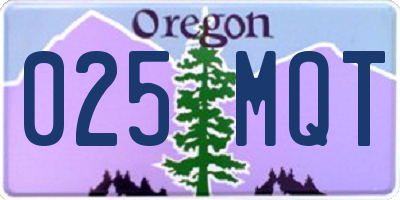 OR license plate 025MQT