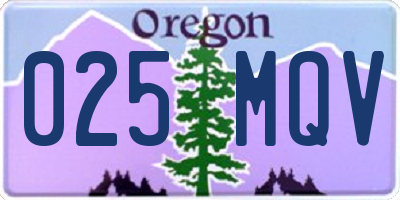 OR license plate 025MQV