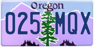 OR license plate 025MQX