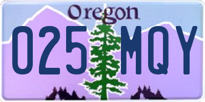 OR license plate 025MQY