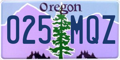 OR license plate 025MQZ