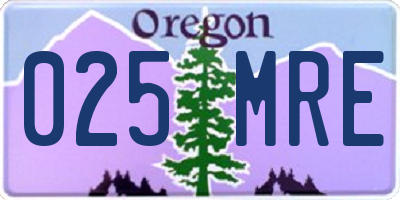 OR license plate 025MRE