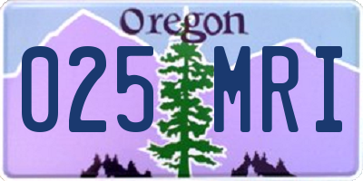 OR license plate 025MRI