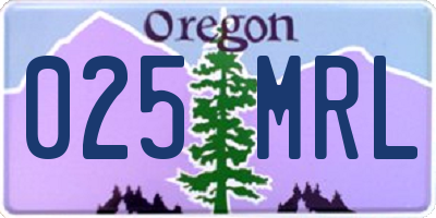 OR license plate 025MRL