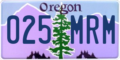 OR license plate 025MRM
