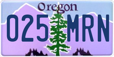 OR license plate 025MRN