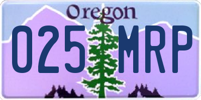 OR license plate 025MRP