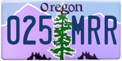 OR license plate 025MRR