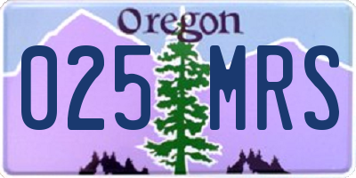 OR license plate 025MRS