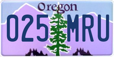 OR license plate 025MRU