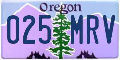 OR license plate 025MRV