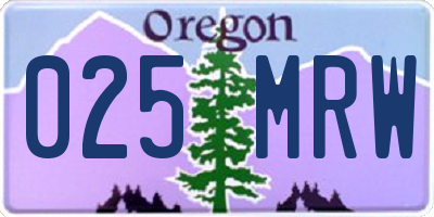 OR license plate 025MRW