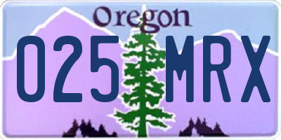 OR license plate 025MRX