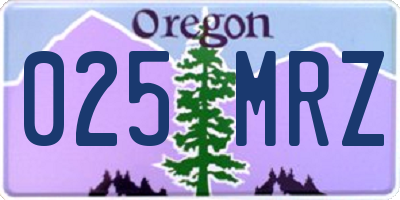 OR license plate 025MRZ