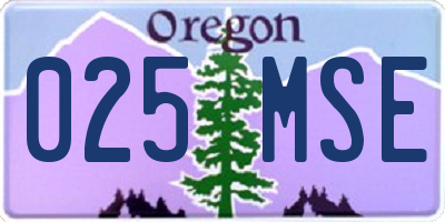 OR license plate 025MSE