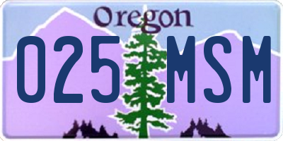 OR license plate 025MSM