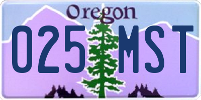 OR license plate 025MST