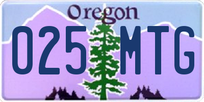 OR license plate 025MTG