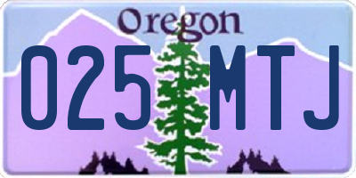 OR license plate 025MTJ