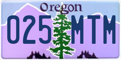OR license plate 025MTM