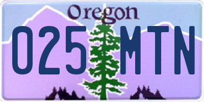 OR license plate 025MTN